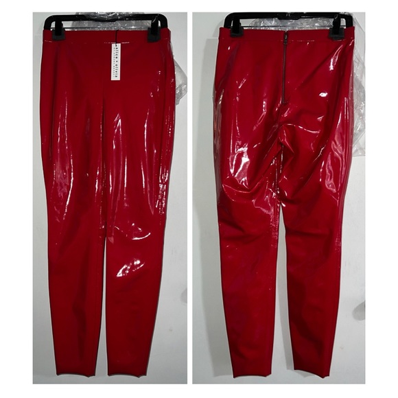 Alice + Olivia Maddox Red Vegan Leather Legging Pant - Picture 6 of 15